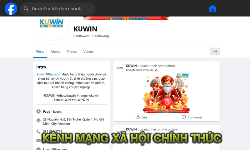 Kênh mạng xã hội chính thức