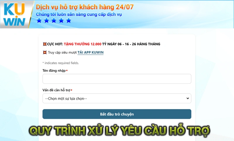 Quy trình xử lý yêu cầu hỗ trợ